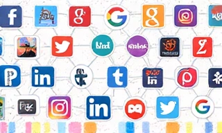 Icônes de réseaux sociaux et d'interaction