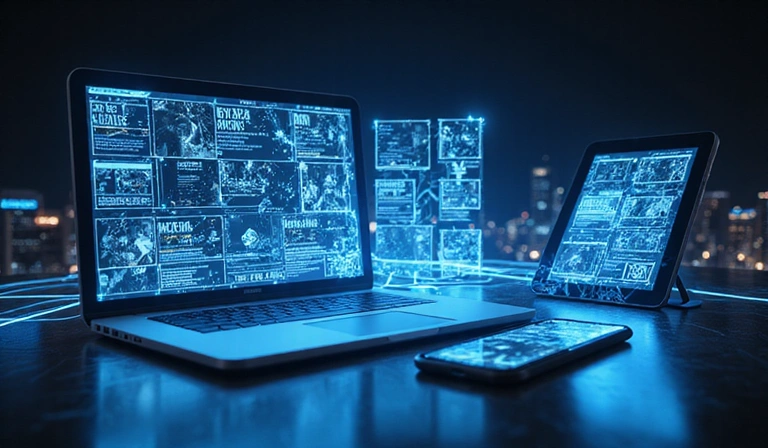 Illustration de publicités ciblées sur des écrans d'appareils numériques