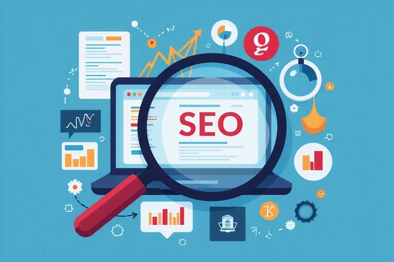 Illustration abstraite de l'optimisation pour les moteurs de recherche