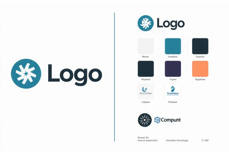 Illustration d'un logo moderne et d'éléments de charte graphique