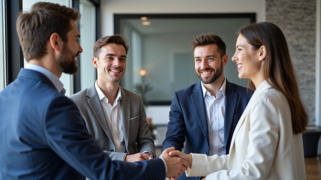 Une équipe soudée et souriante, symbole de la satisfaction client